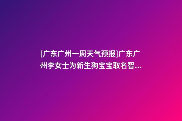 [广东广州一周天气预报]广东广州李女士为新生狗宝宝取名智慧型套餐-第1张-公司起名-玄机派